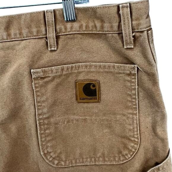 Carhartt Carpenter Shorts 42 Brown Cotton Relaxed Fit Broken In Workwear Utility - Picture 9 of 13